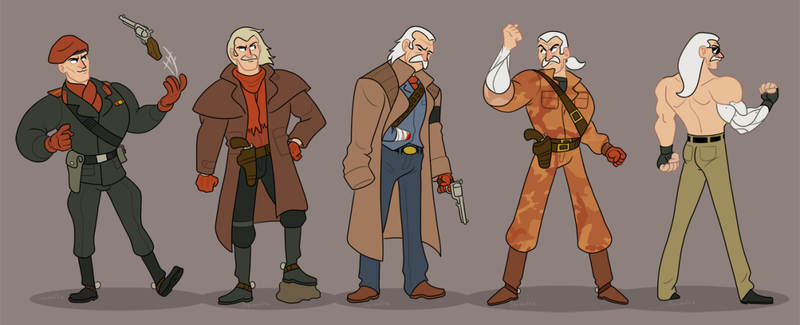 Illustration for article titled Metal Gear Solid's Cast, Redrawn As Cartoon Characters